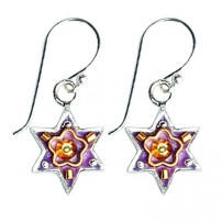 Star of David Earrings - Purple 